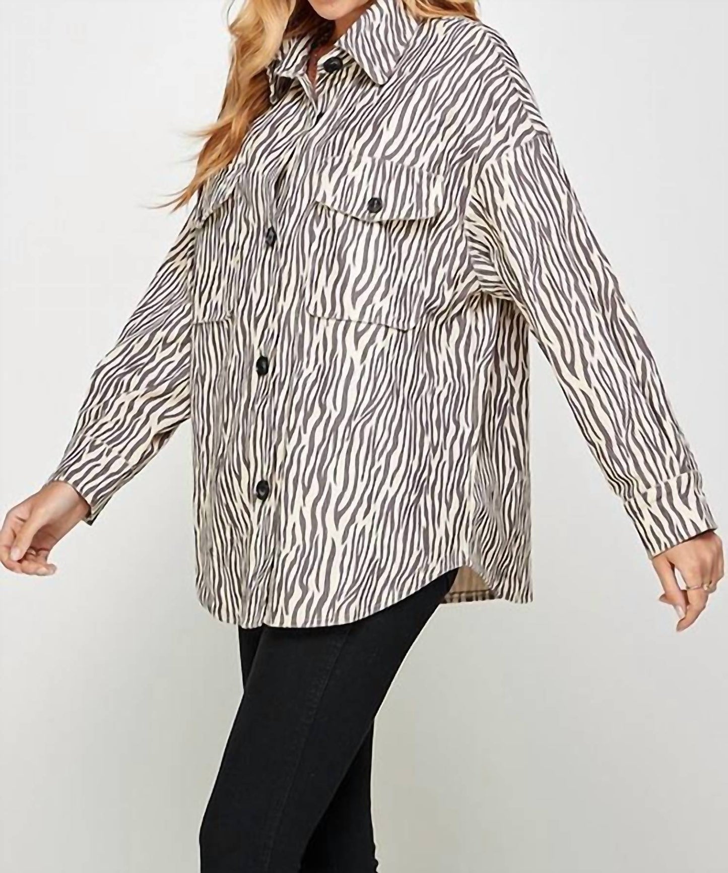 Animal Print Corduroy Jacket