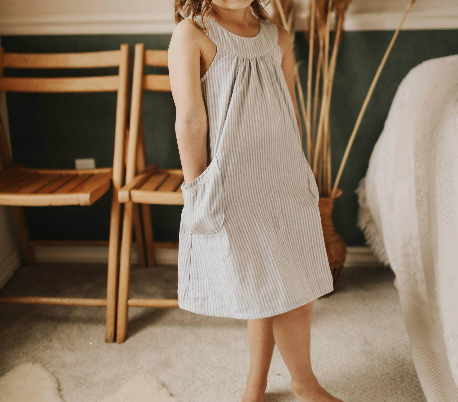 Tate & Adele - Yoke Dress With Pockets - Rack Hunt -