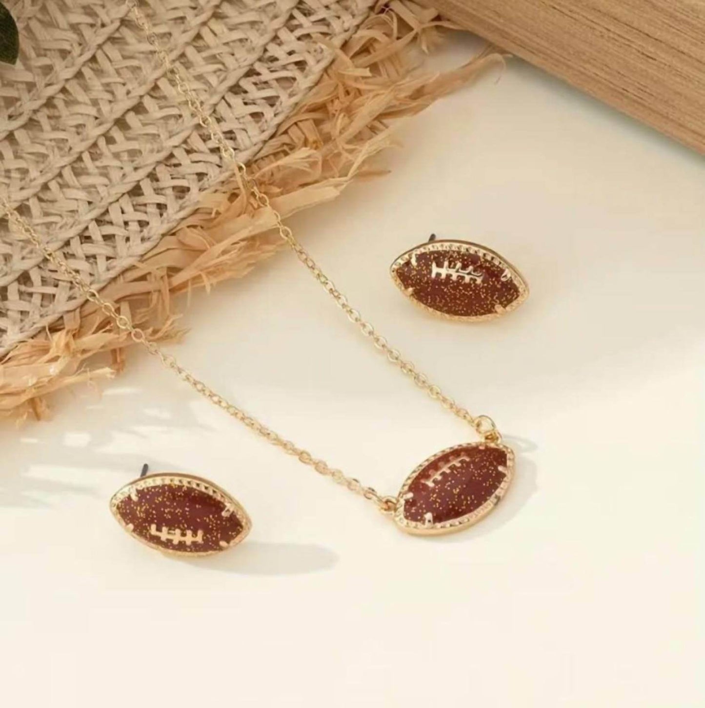 Kate Tuesday - Women's Football Earring And Necklace Set - Rack Hunt -