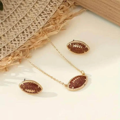 Kate Tuesday - Women's Football Earring And Necklace Set - Rack Hunt