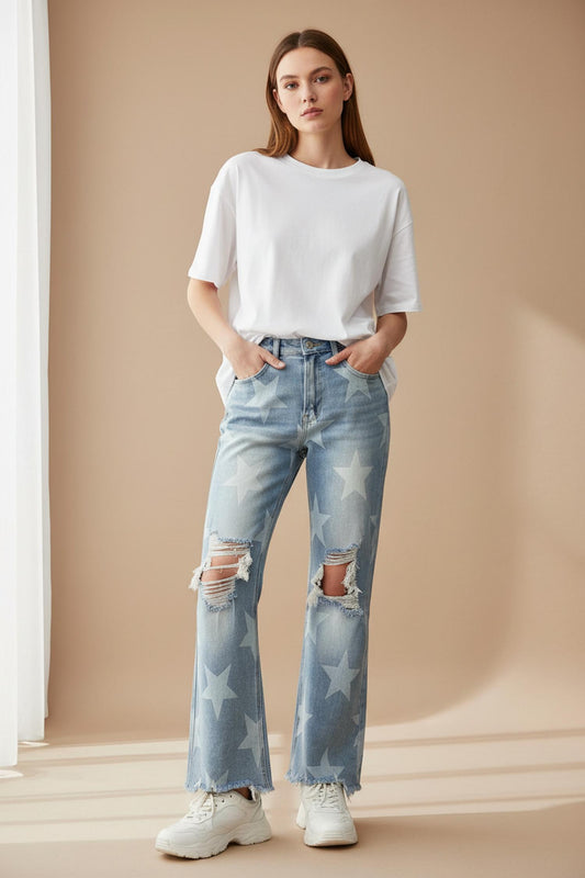 High Rise Star Jeans