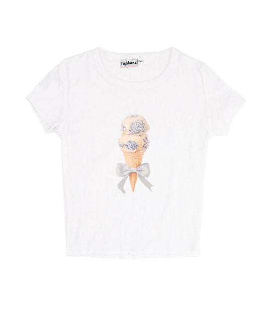 Girls Ice Cream Party Rib Tee