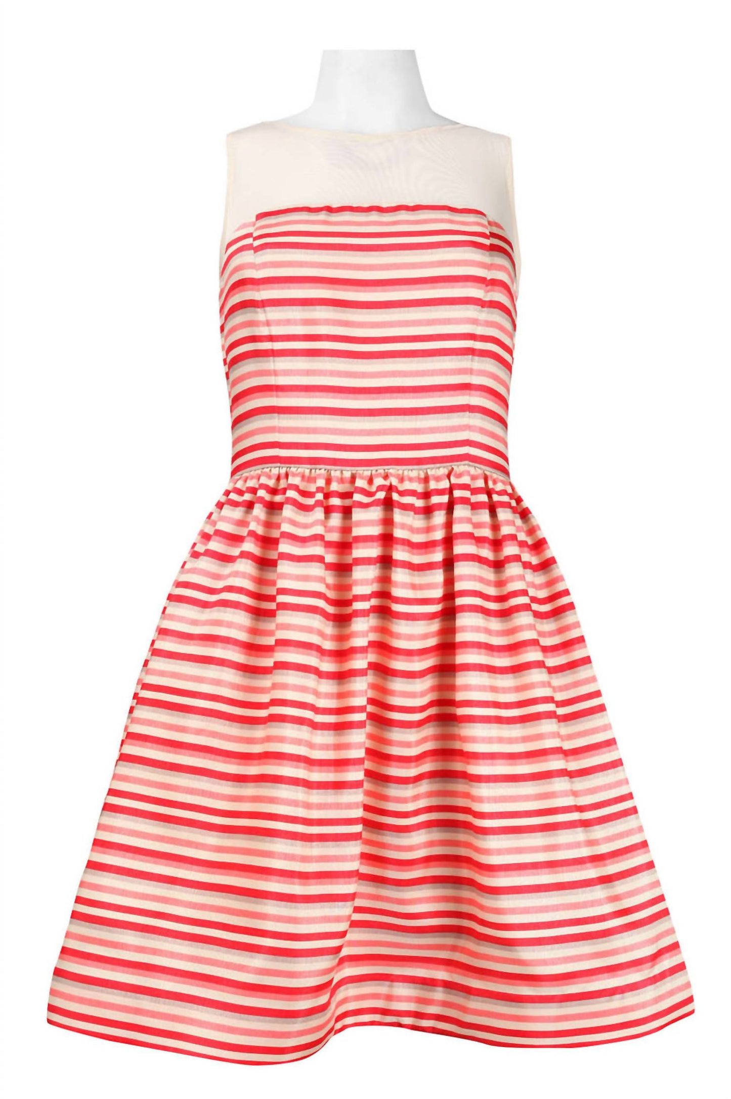Illusion Stripe A-line Party Dress