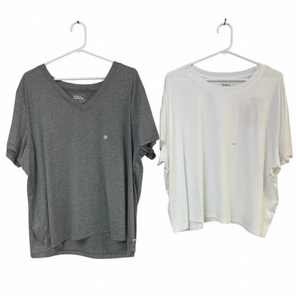 Women's Surreal Travel Crew V-neck Two-piece Tee - Plus