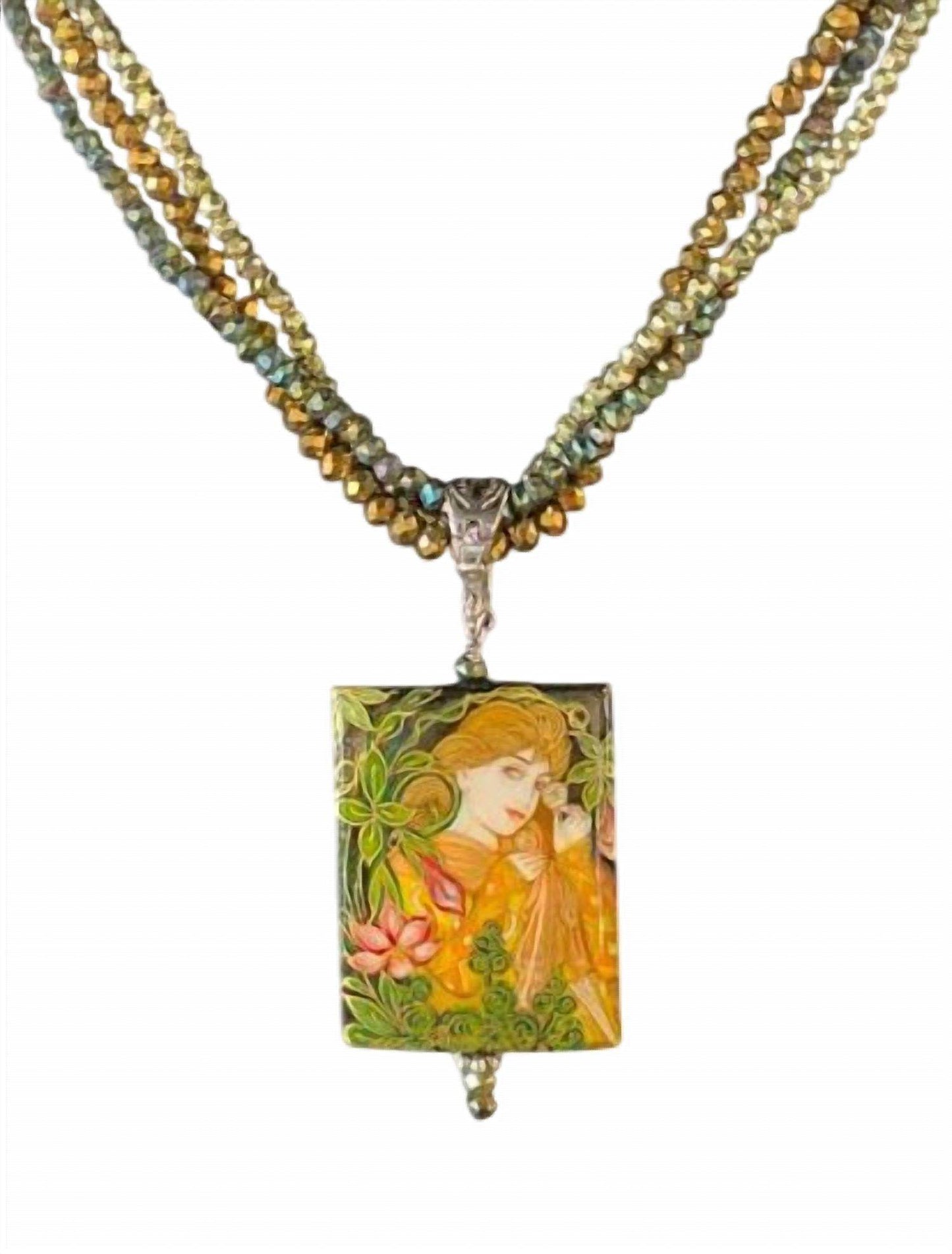 Amy Kahn Russell - Painted Lady With Flowers Necklace - Rack Hunt -