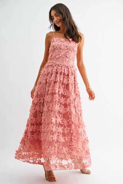 Floral Embroidered A Line Gown