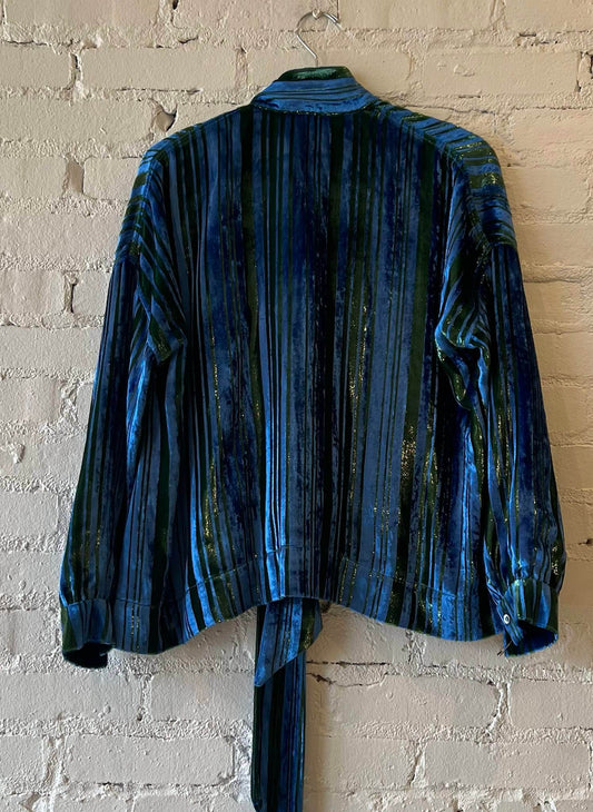 Libertine - Women's Lines Velvet Tie Blouse - Rack Hunt -