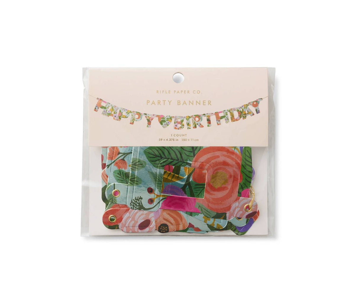 Garden Party Happy Birthday Banner