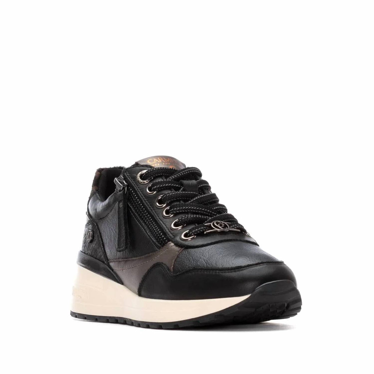 Women's Leather Wedge Lace-up Sneakers