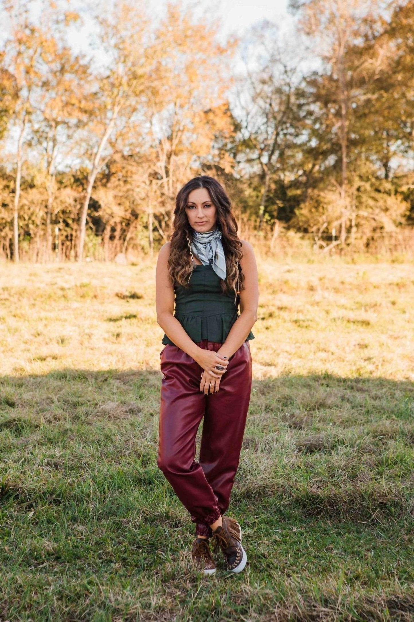 LOVELO - Ruby Faux Leather Jogger Pants - Rack Hunt -
