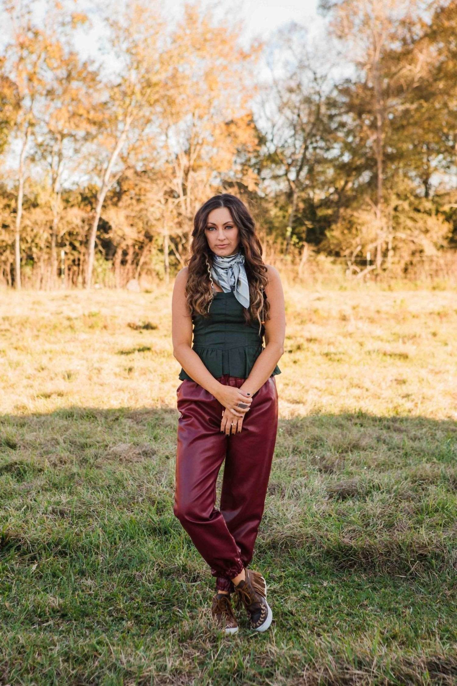 LOVELO - Ruby Faux Leather Jogger Pants - Rack Hunt -