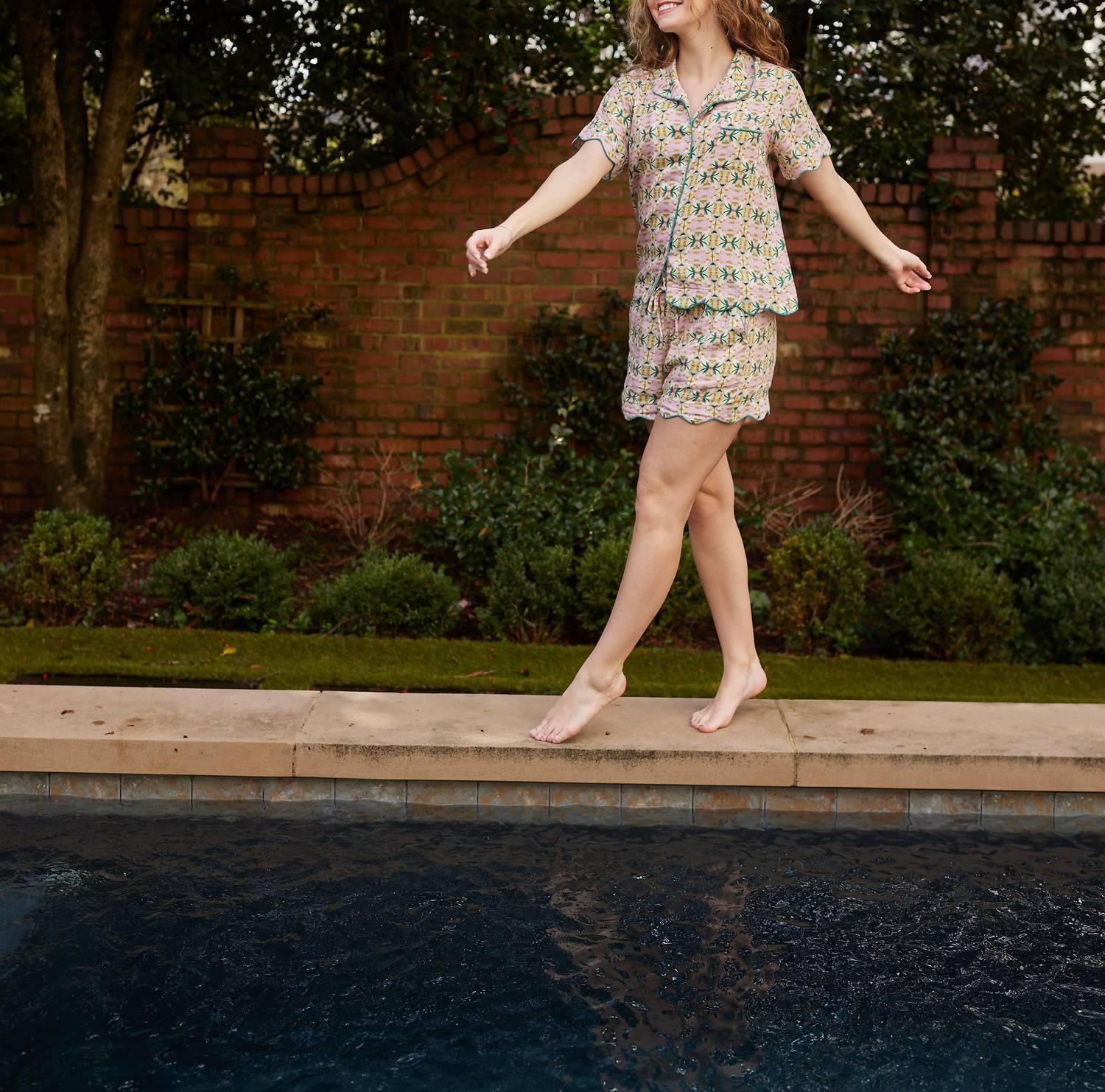 BROOKS AVENUE - Scalloped Pajama Short Set - Rack Hunt