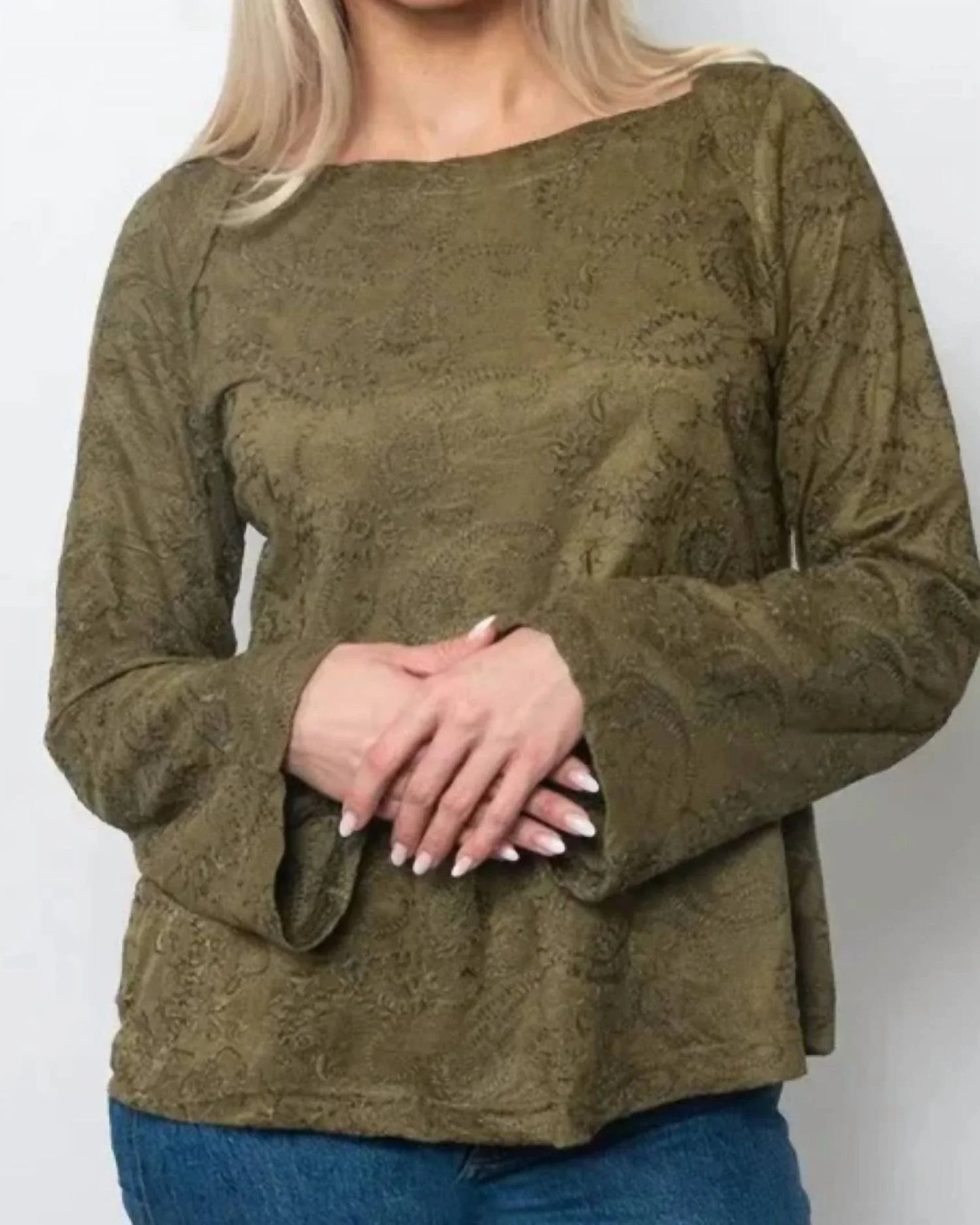 SNO SKINS - Embroidered Scoop Neck Suede Top - Rack Hunt