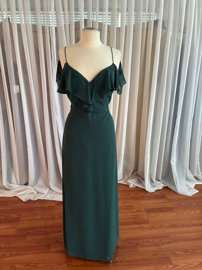 Women's Shoulder Beading On Strap Bridesmaid Dress