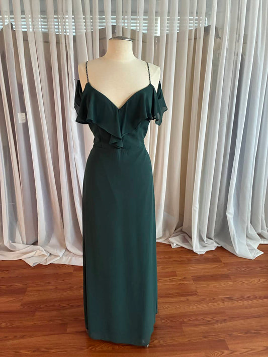 Women's Shoulder Beading On Strap Bridesmaid Dress