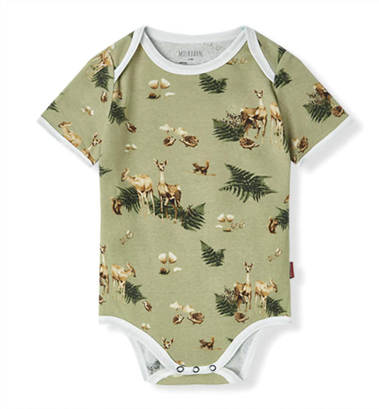 Kid's Forest Party Organic Cotton Short Sleeve One Piece