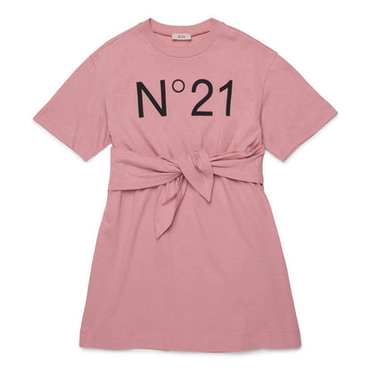 Girls Logo T-shirt Dress With Tie Waist