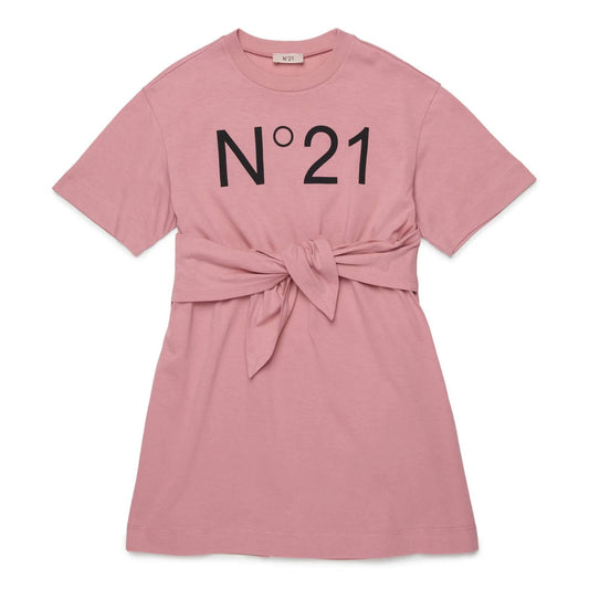 Girls Logo T-shirt Dress With Tie Waist