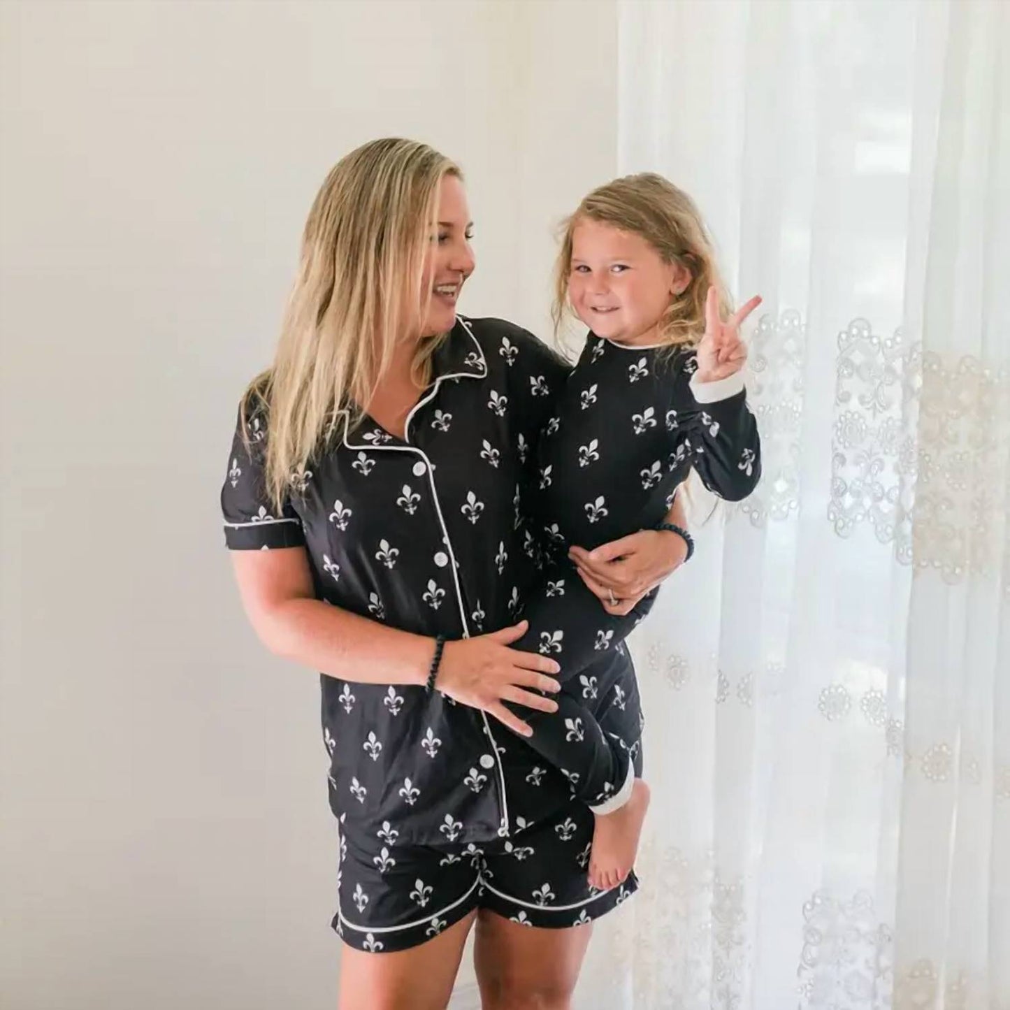 Fleur De Lis Button Down Shirt Pajama