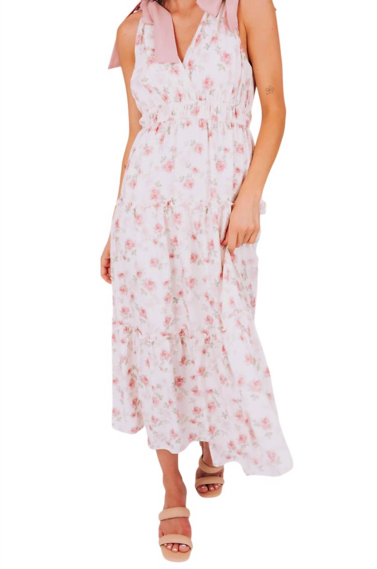 One Loved Babe - Floral Ribbon Tie Dress - Rack Hunt