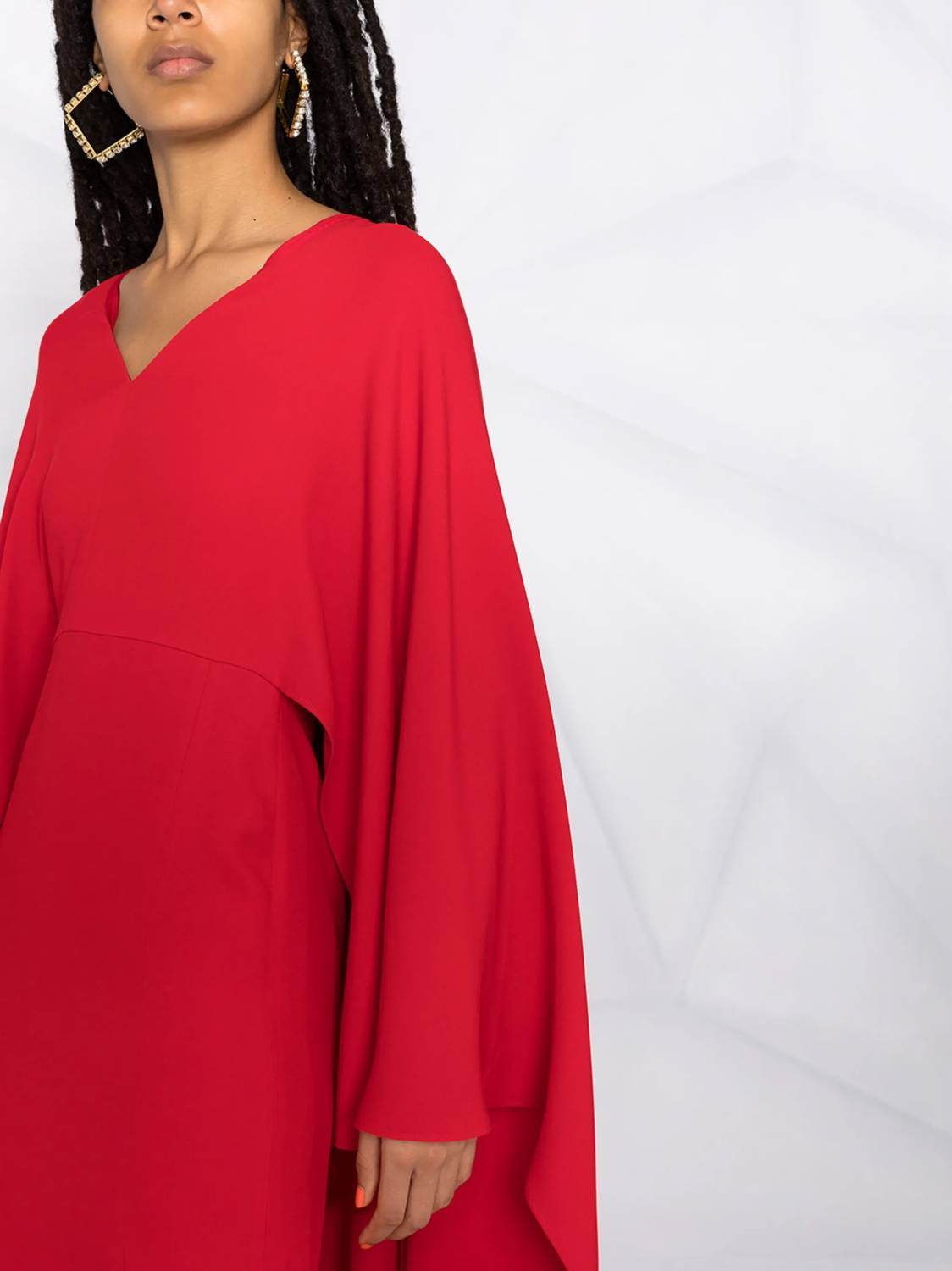 Valentino - Cady Silk Dress With Cape - Rack Hunt