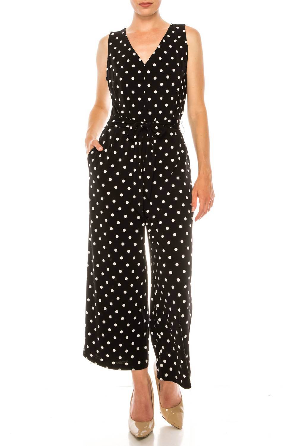 Peter Nygard - Polkadot Sleeveless Jumpsuit - Rack Hunt -