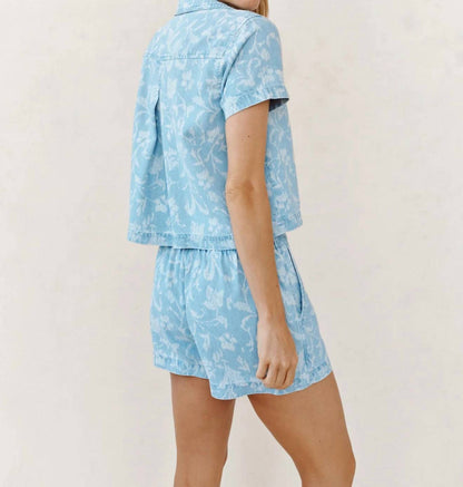 Short Sleeve Pocket Button Down Top