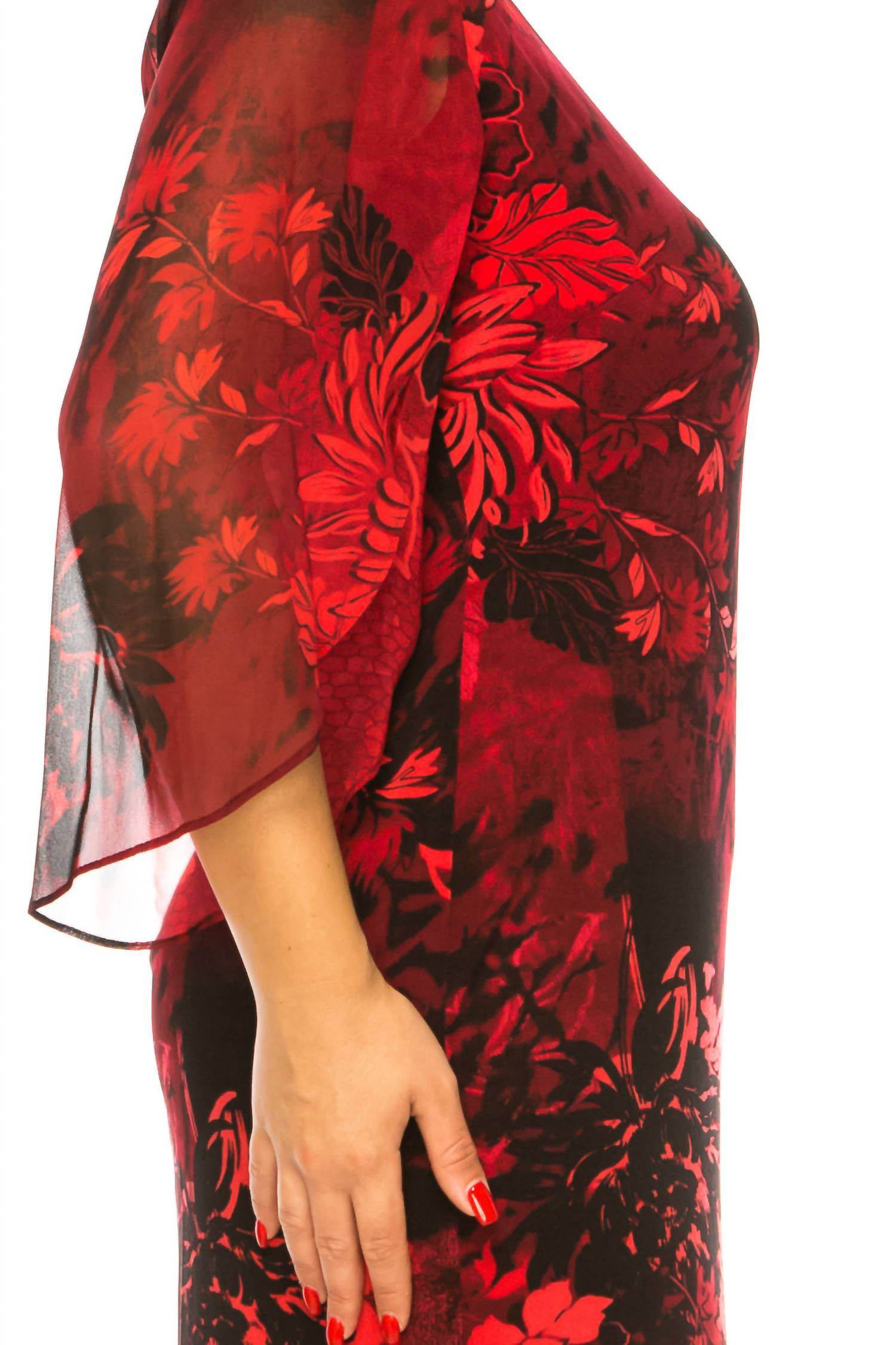 Connected Apparel - Floral 3/4 Split-sleeve Dress - Rack Hunt