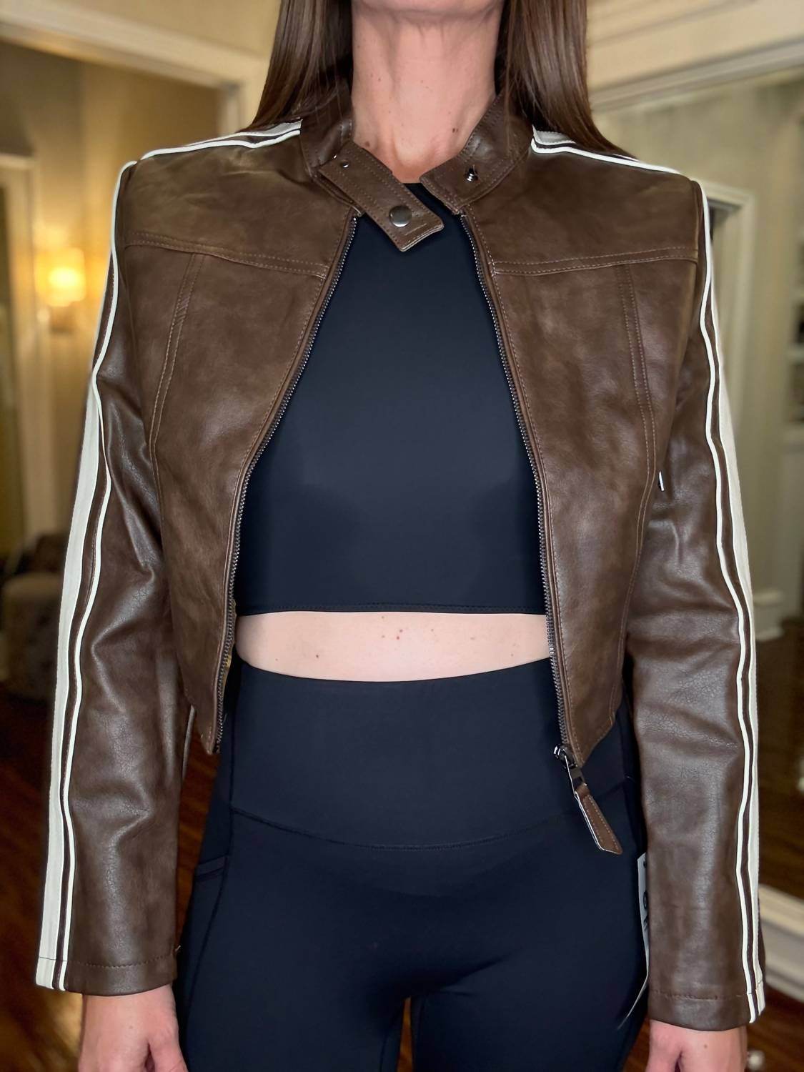 Light So Shine - Vegan Leather Long Sleeve Jacket - Rack Hunt -