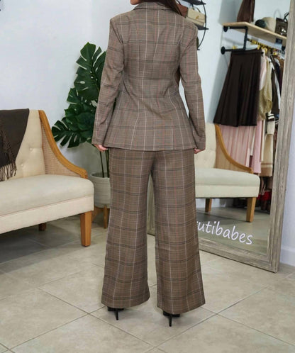 London Wide Leg Pants Suit Set