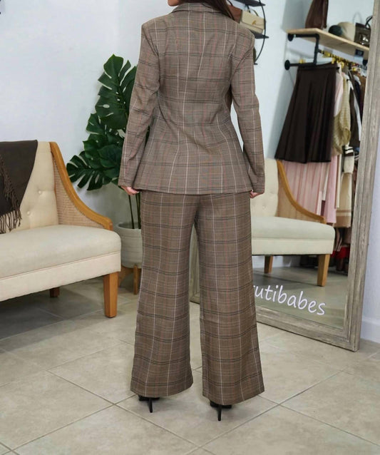 London Wide Leg Pants Suit Set