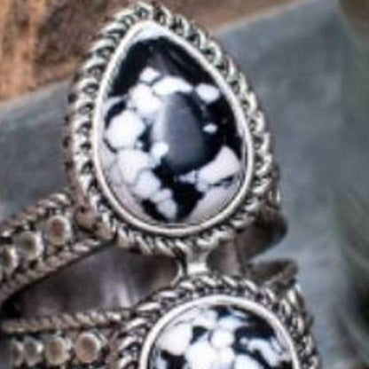 Women's Mirrored Teardrop Stone Ring