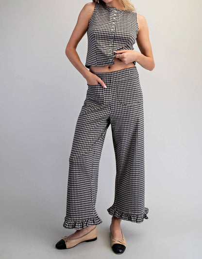 Gingham Ease Button-front Tank Top