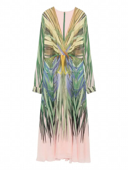 Elie Saab - Printed Chiffon Midi Dress - Rack Hunt