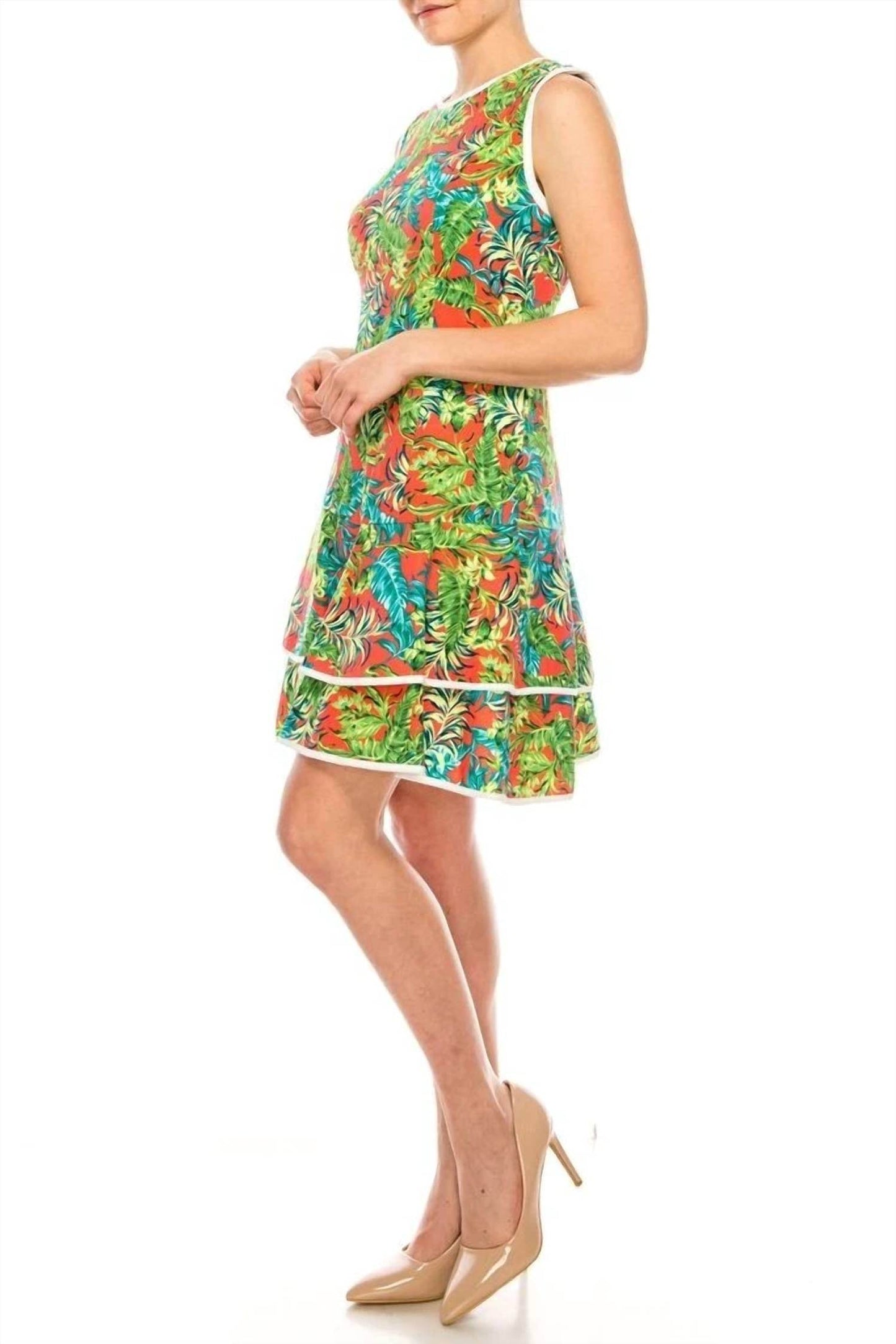 Shelby & Palmer - Palm Tree Print Fit & Flare Dress - Rack Hunt -