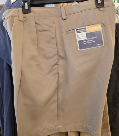 Men's Standard Length Pleated Microfiber Shorts