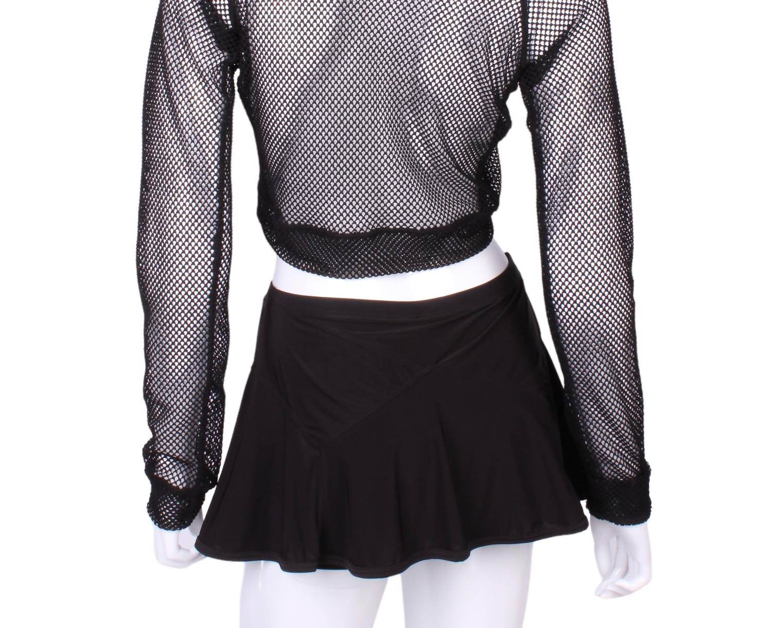 Love Love Tennis - Women's Fishnet Straight Back Vee Crop Top - Rack Hunt