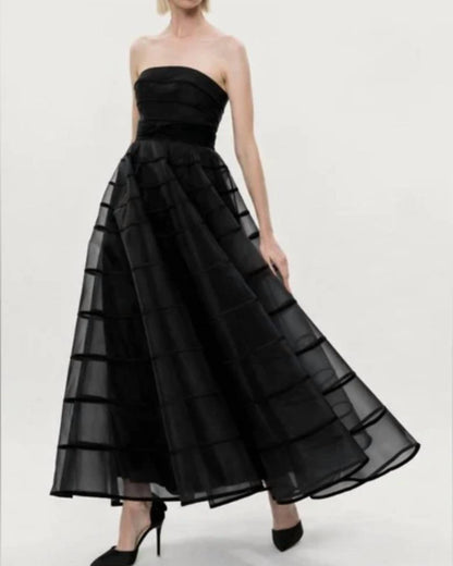 Strapless A-line Prom Gown