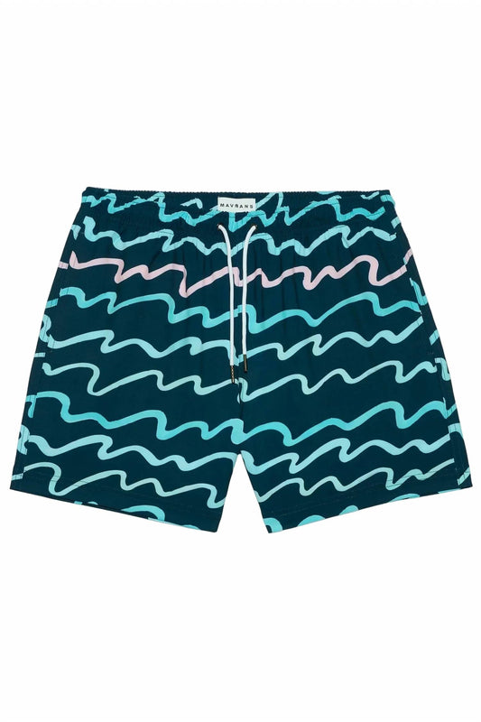 90s Wave Swim Shorts