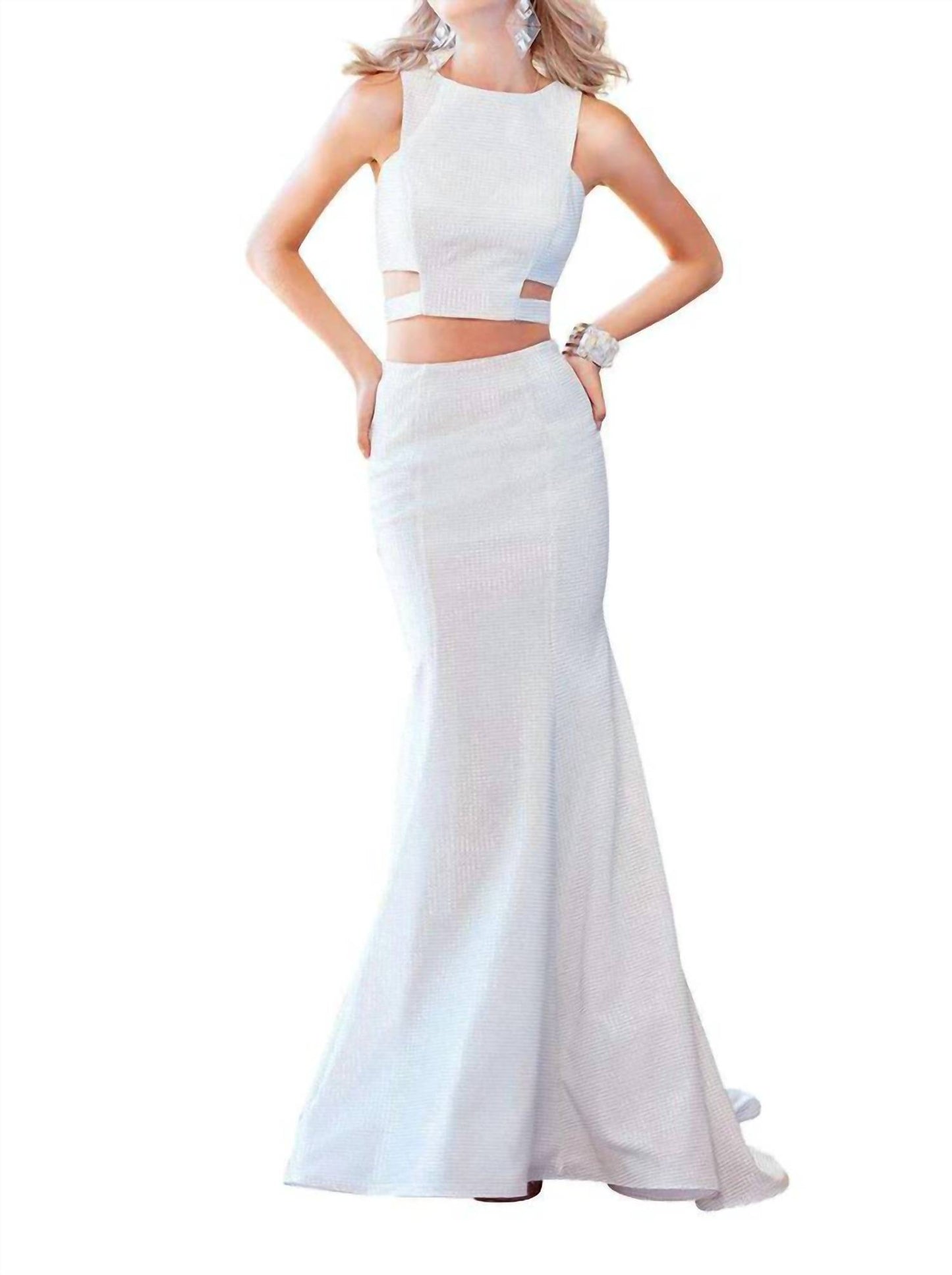 Two-piece Cutout Sheath Gown