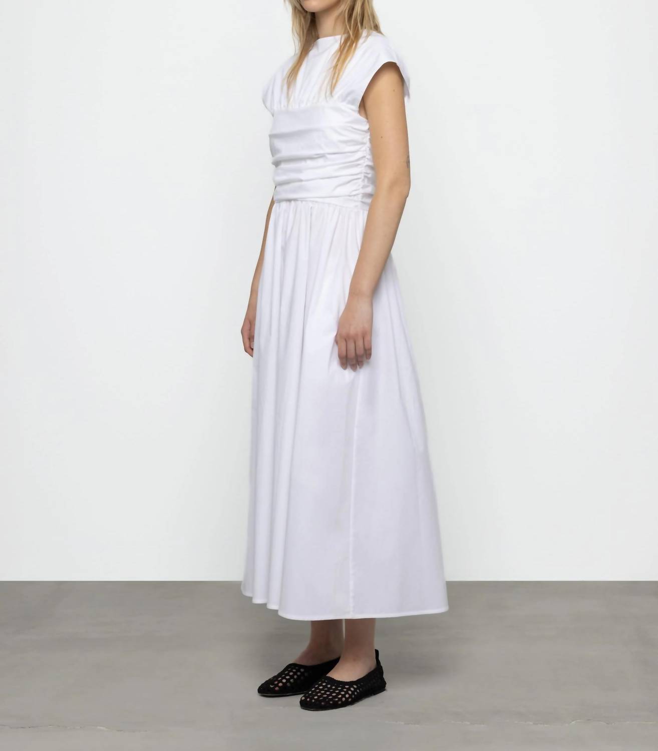 Women's Poplin Ruched Dress