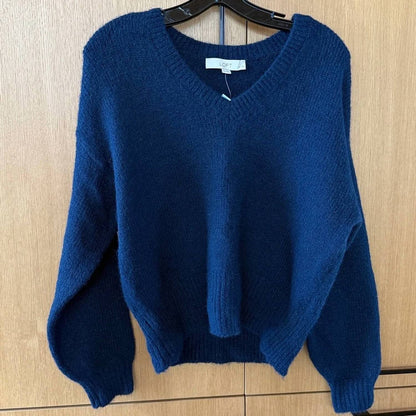 Women's V Neck Oversized Sweater - Petite
