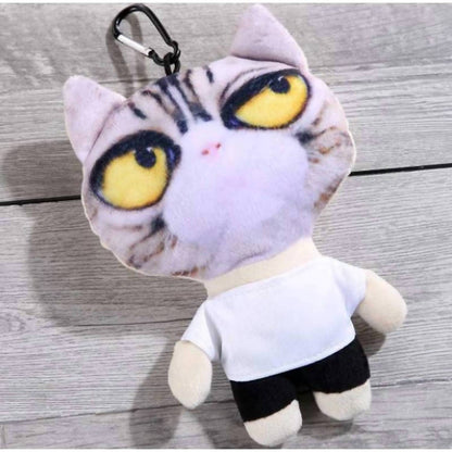 Women's Machine Gun Kitty Jumbo Stuffed 3d Key Fob Keyring