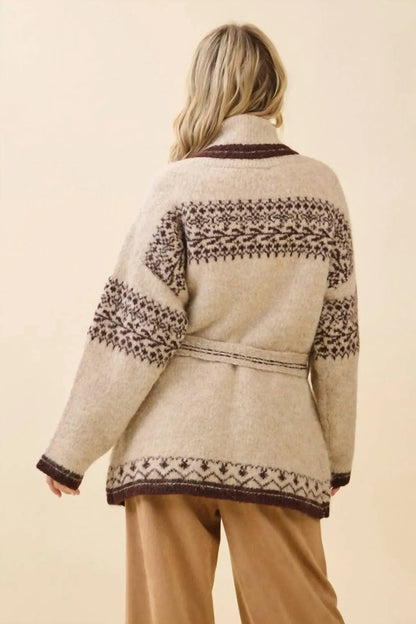 LOVELO - Fuzzy Knit Belted Cardigan - Rack Hunt