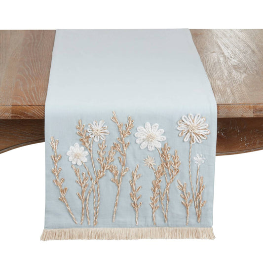 Embroidered Floral Decorative Table Runner