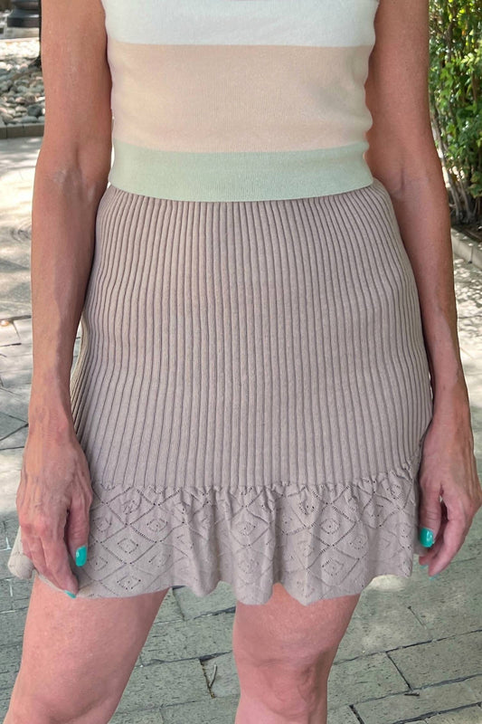 Ruffled Knit Mini Skirt