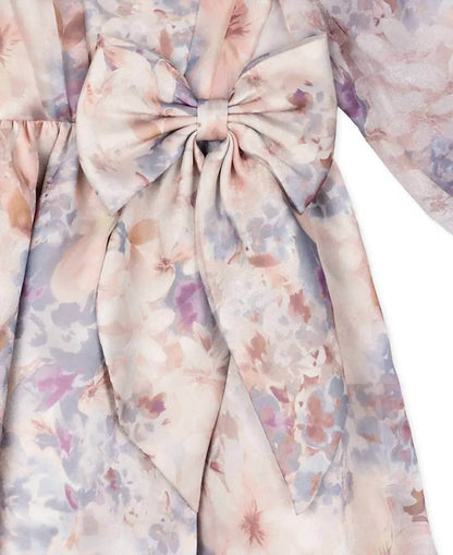 Rare Editions - Toddler & Little Girls Balloon Sleeve Floral Organza Dress - Rack Hunt