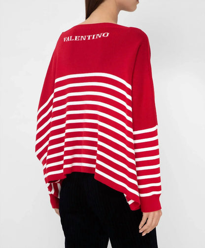 Valentino - Striped Jumper With Logo Pattern - Rack Hunt
