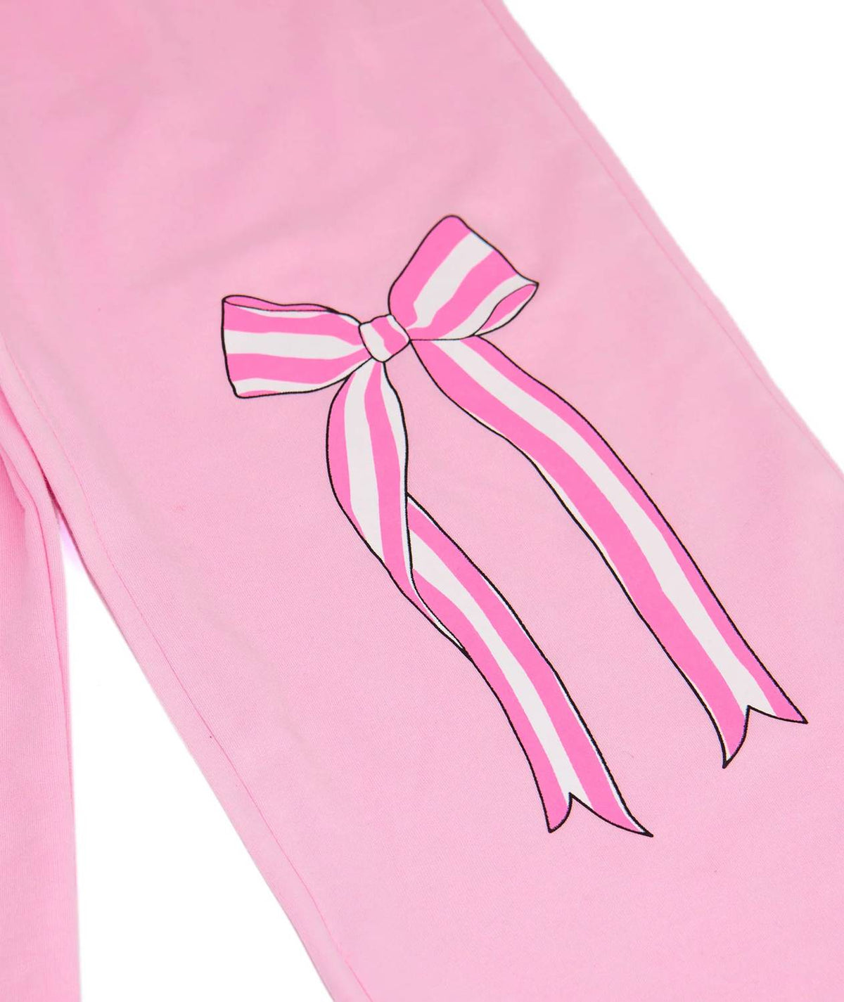 Girls Stripe Bow Wide Leg Sweatpants