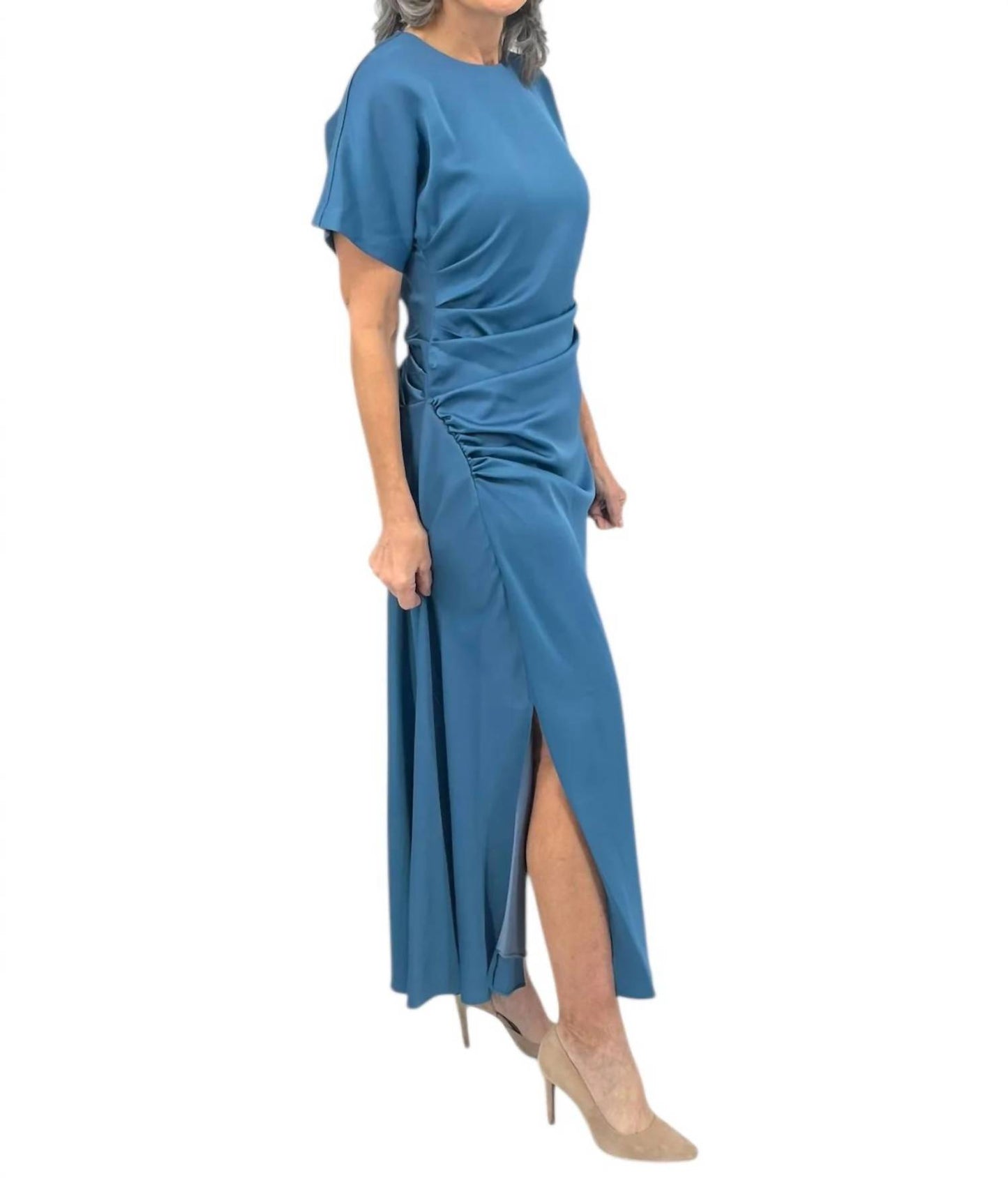 Marabella Satin Draped Midi Dress